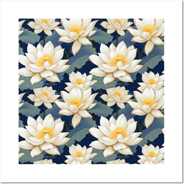 Serenity Blooms: Timeless Lotus Flower Pattern Wall Art by star trek fanart and more